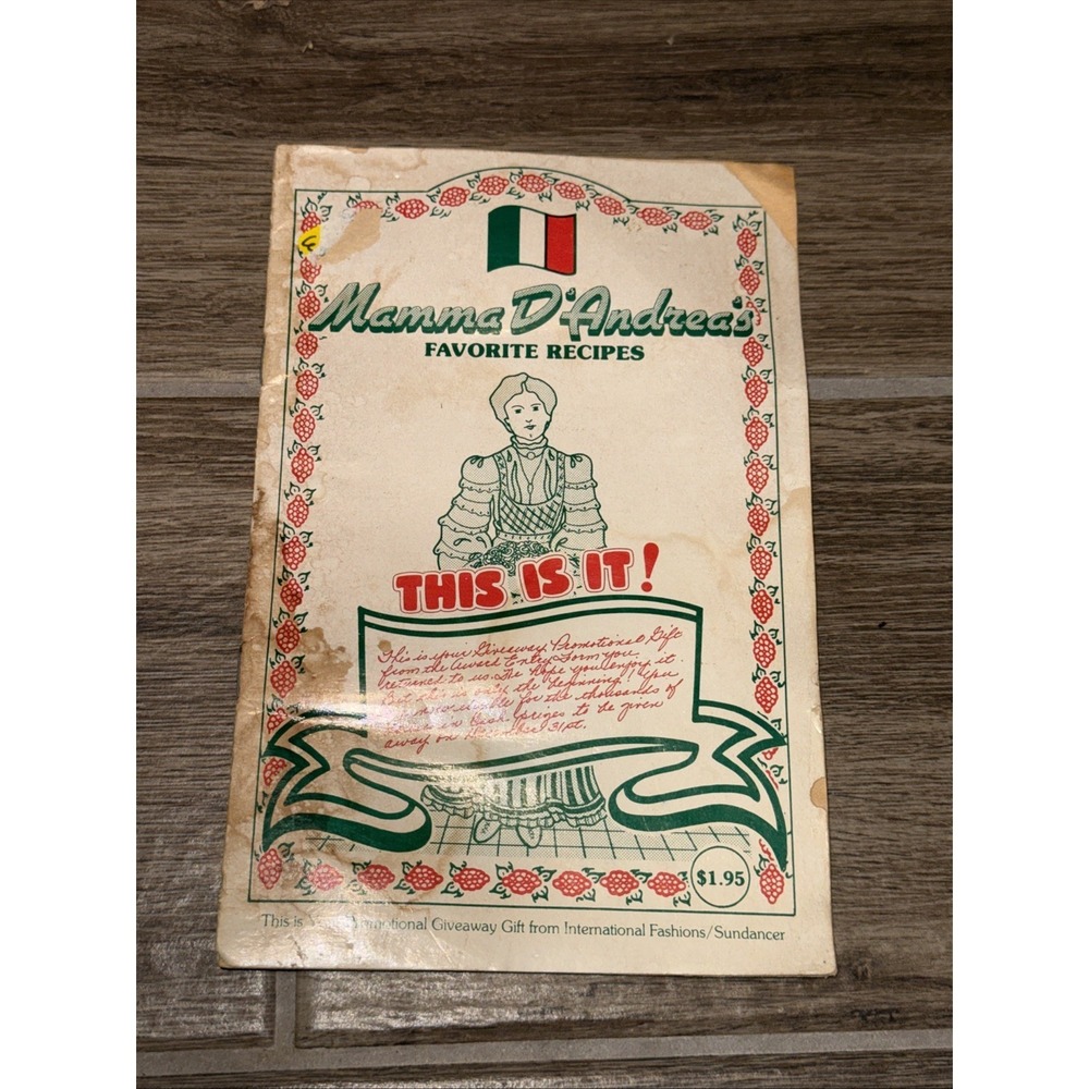 Mama D'Andreas Favorite Recipes 1984 COOKBOOK exclusive promotional giveaway